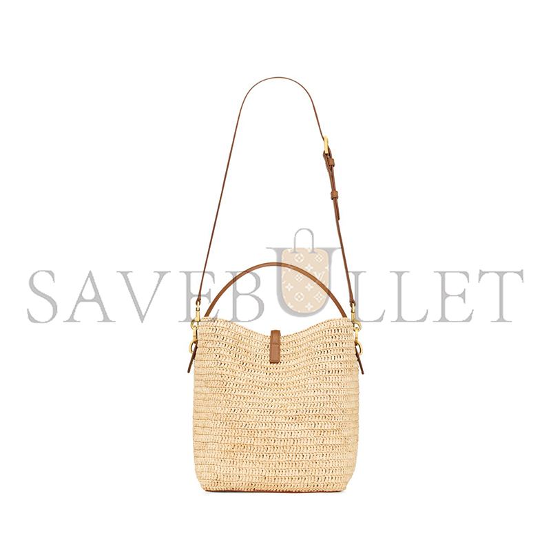 YSL LE 37 IN WOVEN RAFFIA AND VEGETABLE-TANNED LEATHER 773991GAAD72080 (20*25*16cm) YSL LE 37 IN WOVEN RAFFIA AND VEGETABLE-TANNED LEATHER 773991GAAD72080 (20*25*16cm)